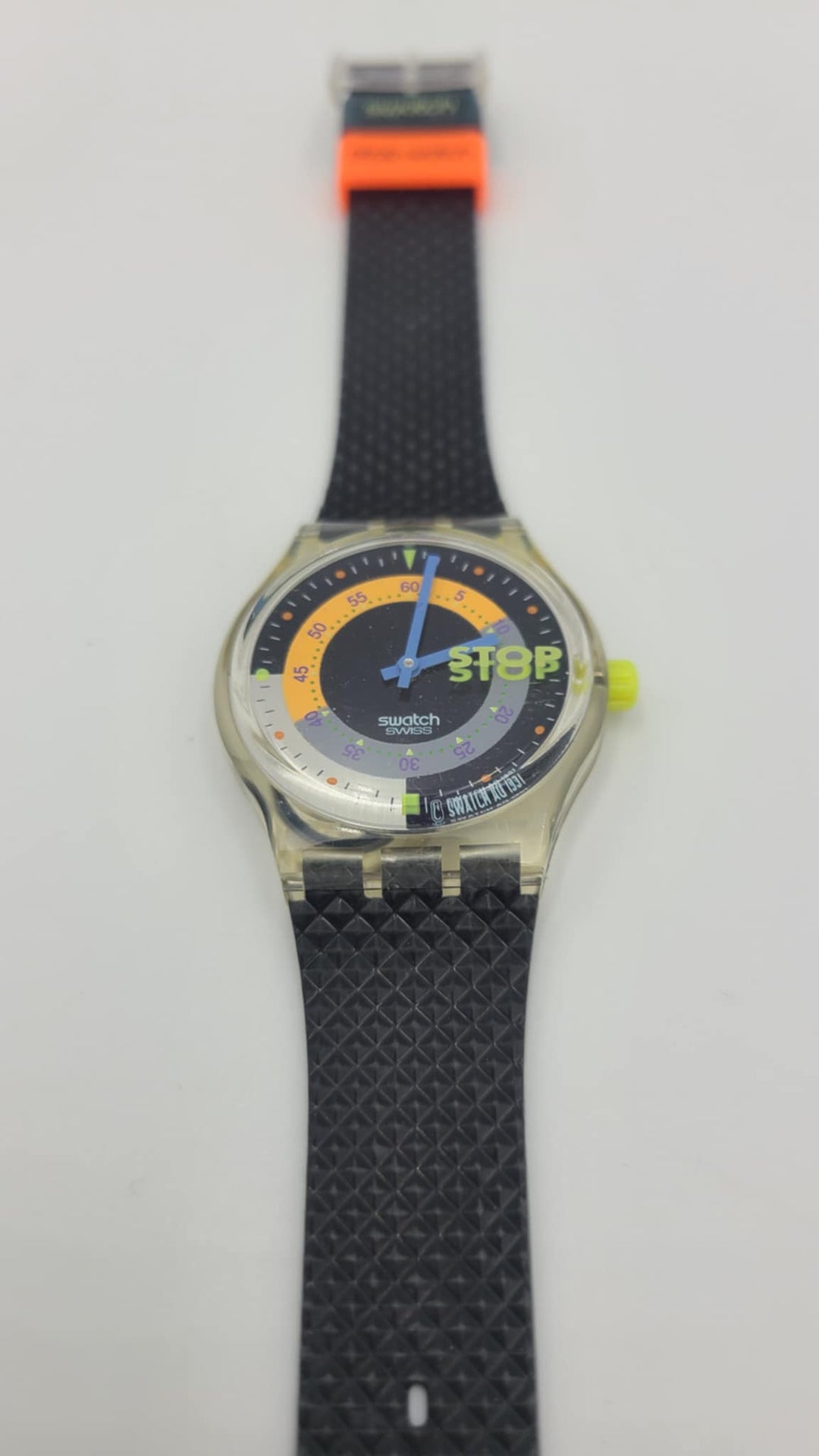 s495 Vintage 1992 Swatch SSK100 COFFEEBREAK Watch Black Swatch Stop Watch