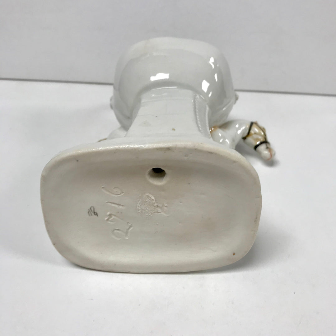 f281 Vintage Ceramic Pocket Watch Holder Stand Case Collectible Horse