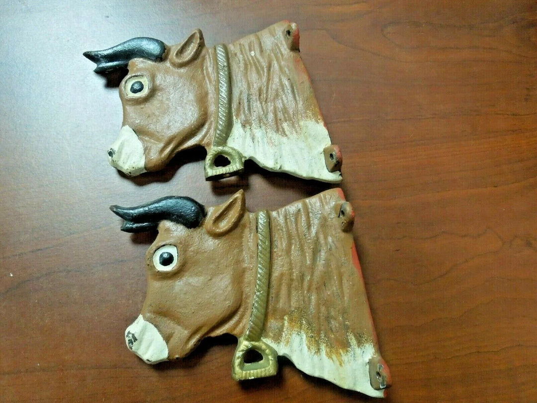 r108 Vintage Cast Iron Bull Door Stop or Wall Hook Heavy