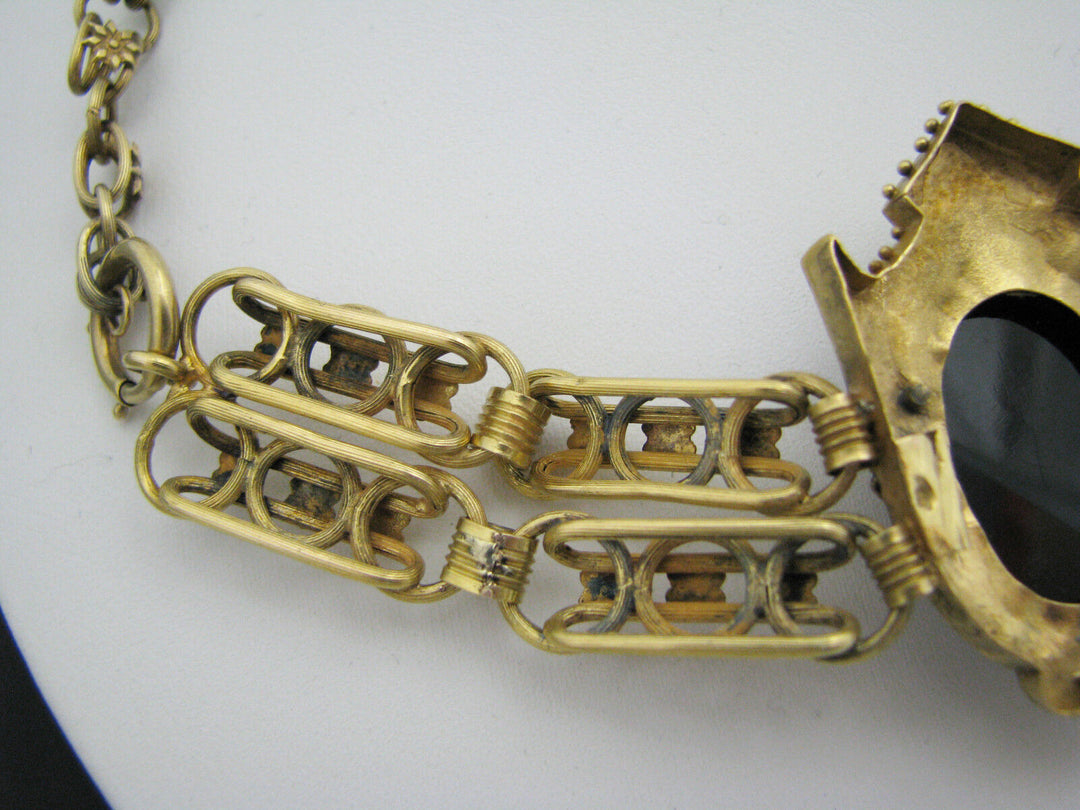 c100 Beautiful Unique Antique Cameo 9k Yellow Gold Convertible Necklace