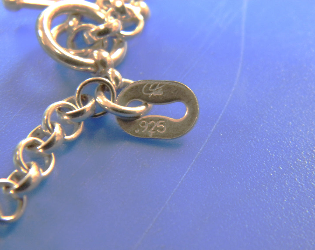 u460 Vintage Sterling Silver 925 Thick Rolo Link Chain Necklace 18" Long