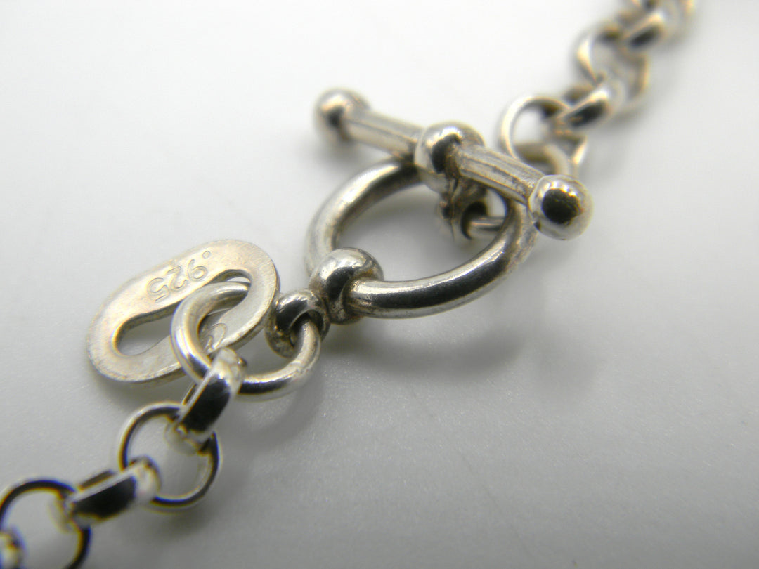 u460 Vintage Sterling Silver 925 Thick Rolo Link Chain Necklace 18" Long