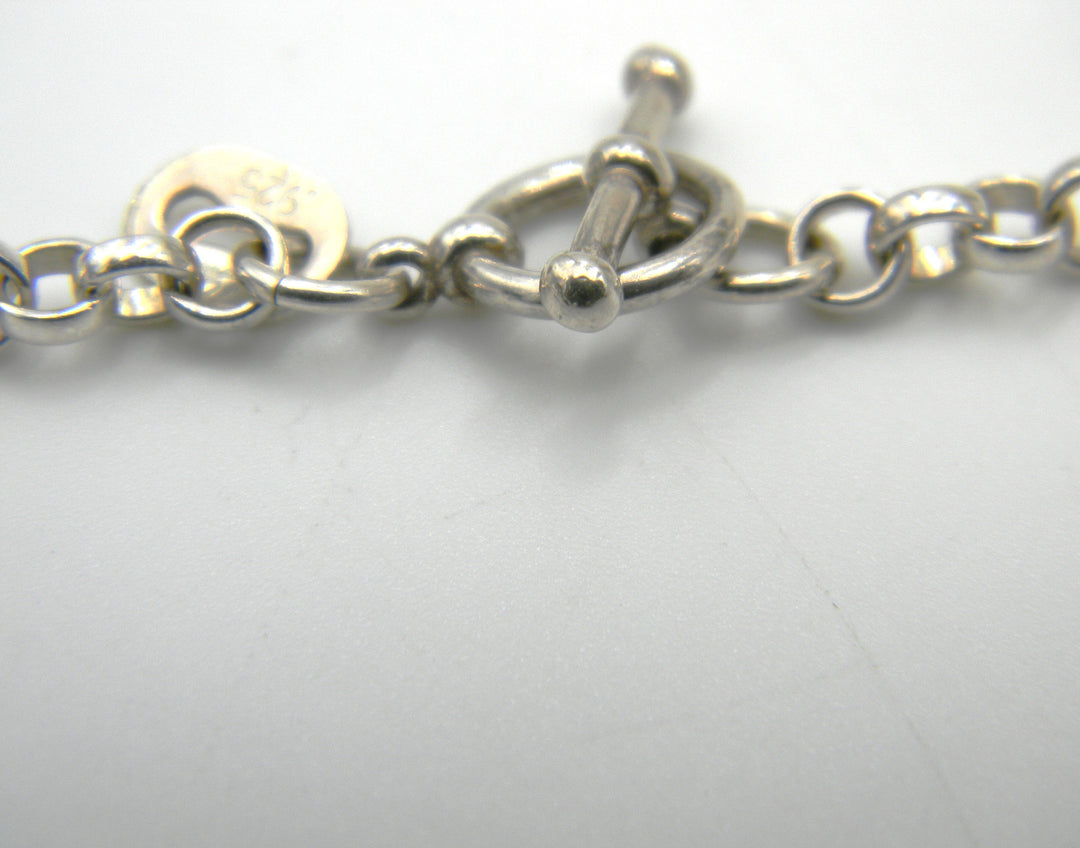 u460 Vintage Sterling Silver 925 Thick Rolo Link Chain Necklace 18" Long
