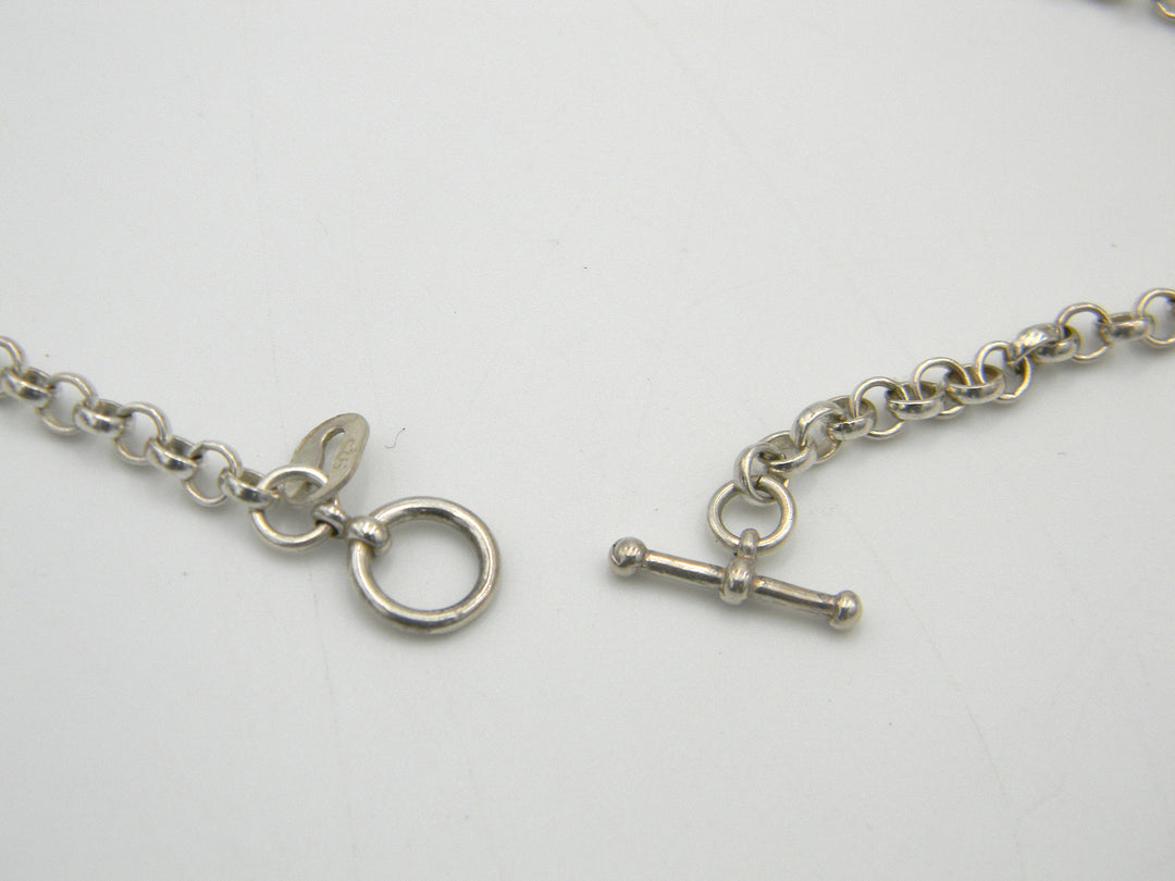 u460 Vintage Sterling Silver 925 Thick Rolo Link Chain Necklace 18" Long