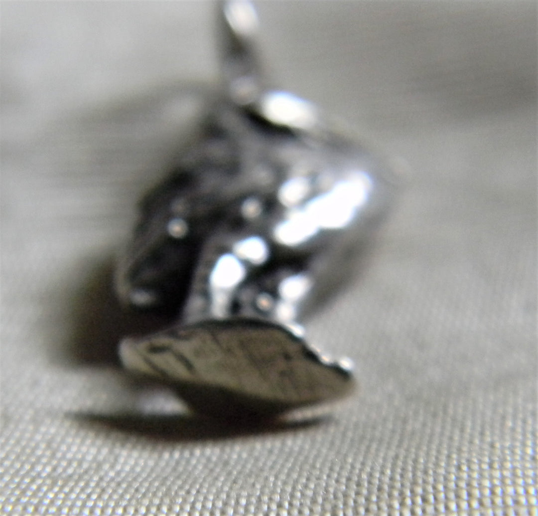 h866 Cute Vintage Sterling Silver Stork Charm or Pendant