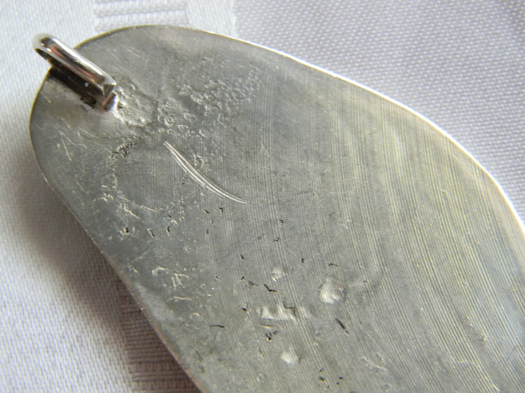 p190 Unique Vintage Sterling Silver Bear Claw Pendant/ Clip with Turquoise