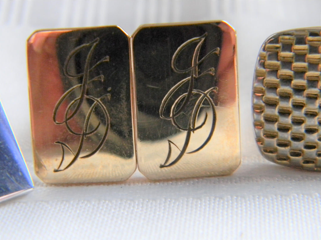 p361 Lot of 4 Pair of Retro Cufflinks Swank, Krementz, and Hickok 1970's