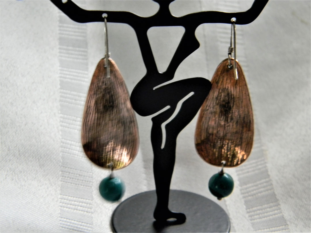 p362 Beautiful Unique Two Tone Tear drop Dangle Earrings on Hooks