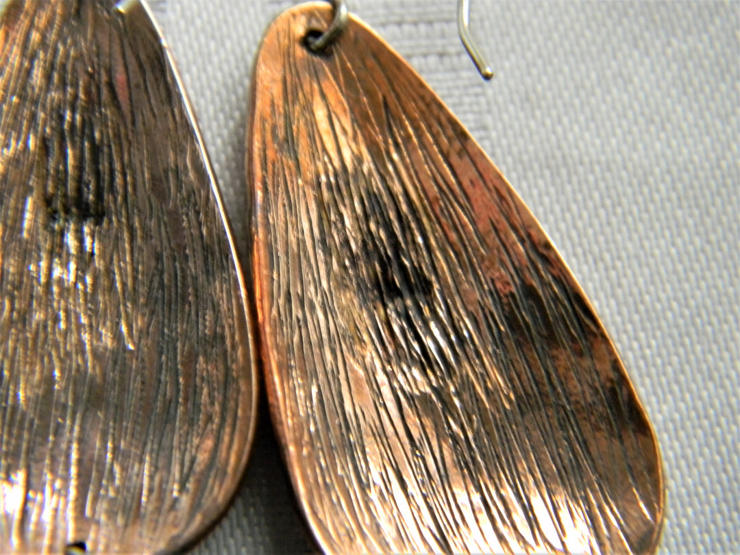 p362 Beautiful Unique Two Tone Tear drop Dangle Earrings on Hooks