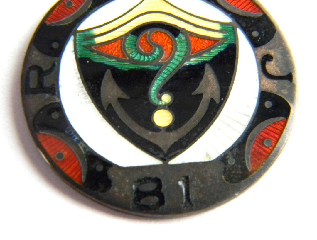 p379 Vintage Sterling Royal Order of Jesters Pendant with Enamel Finish