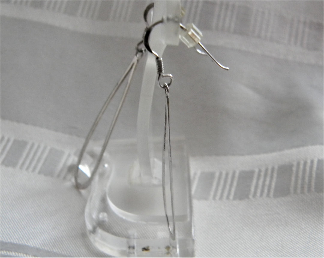 p394 Lovely Simple Silver Tear Drop Dangle Earrings