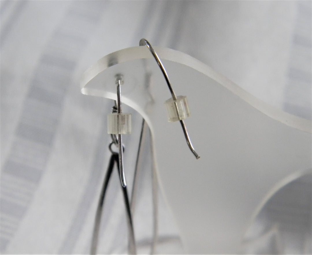 p394 Lovely Simple Silver Tear Drop Dangle Earrings