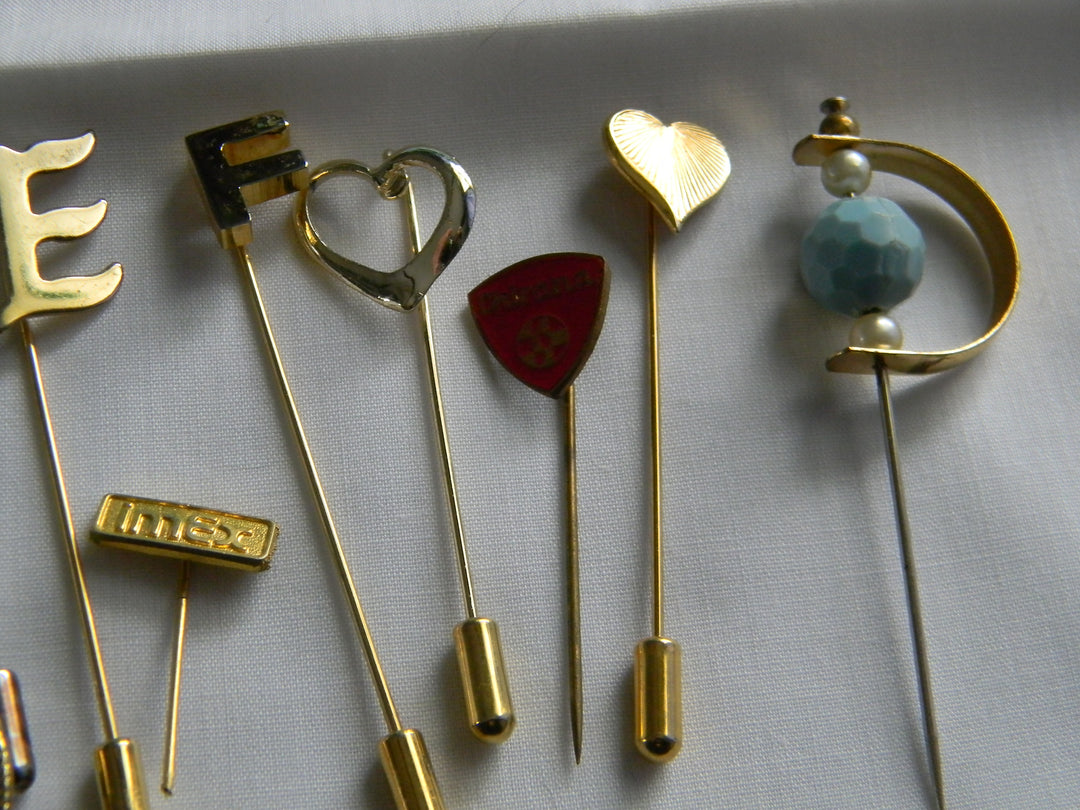 p424 Lot of 9 Pins, Stick, Hat, Lapel, Sweater or whatever You Want