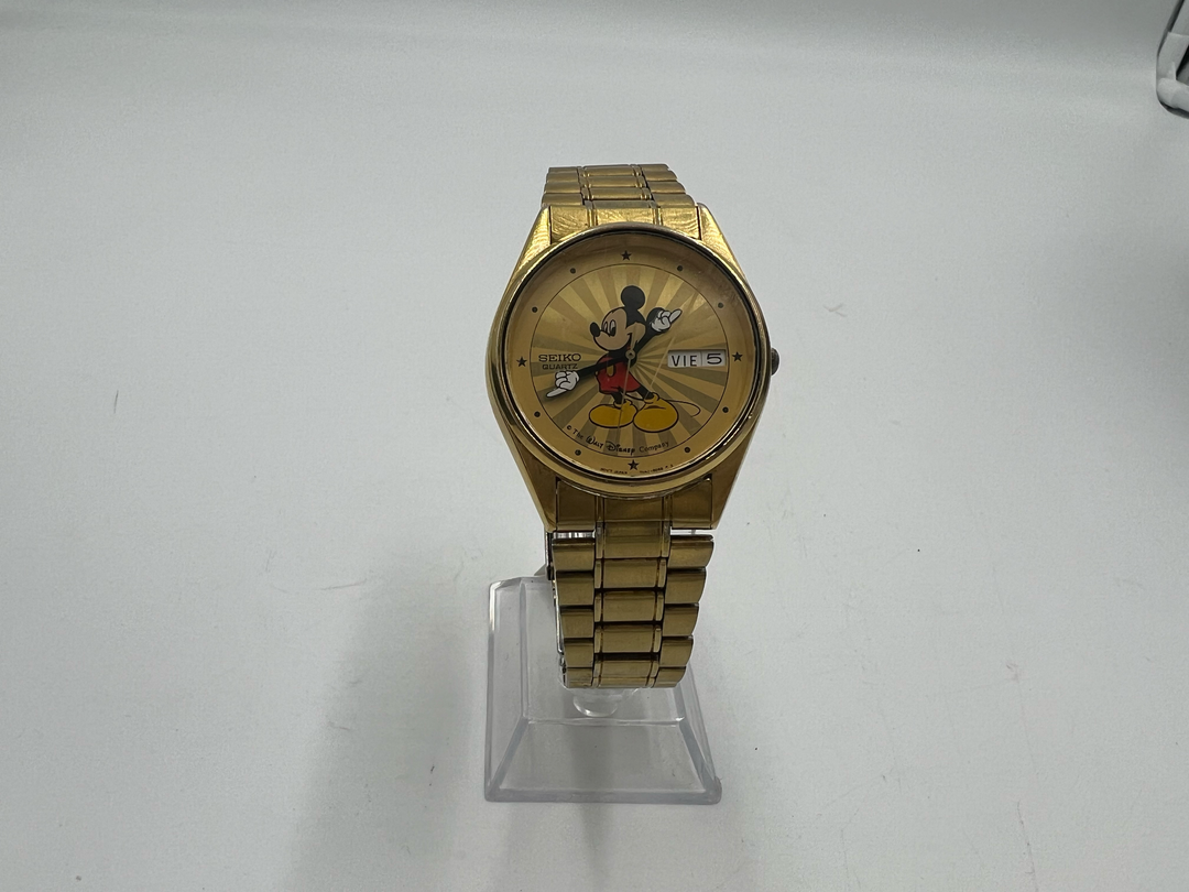 t971 Seiko Mikey Mouse Day Date Quartz Mid 80s - Ref 7N43