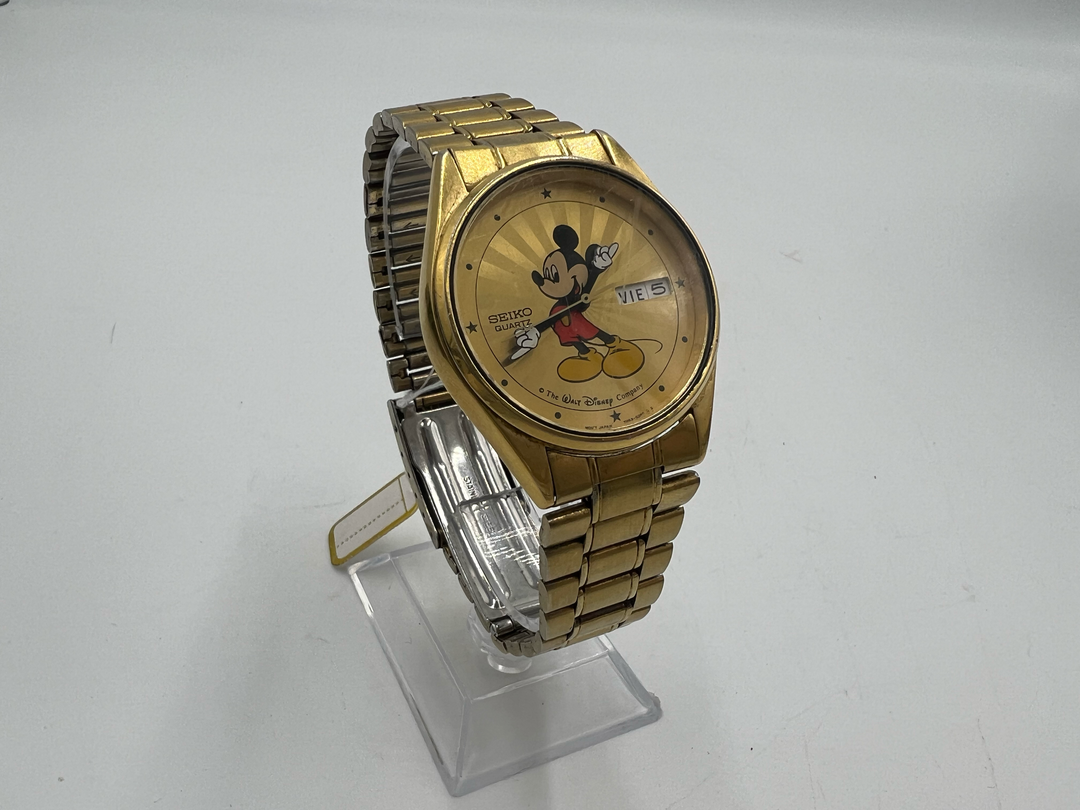 t971 Seiko Mikey Mouse Day Date Quartz Mid 80s - Ref 7N43