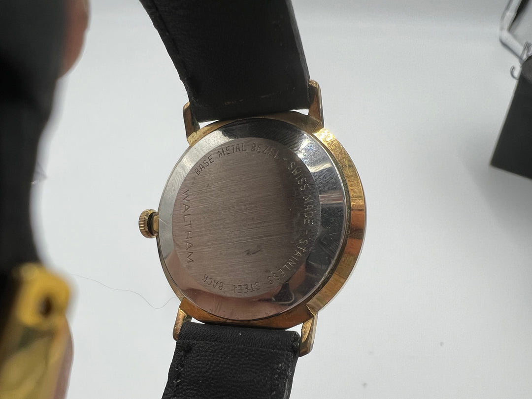 t984 Waltham Black Dial Manual Wind Wrist Watch