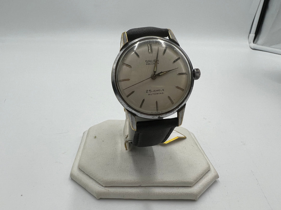 t988 Gruen Precision Silver Dial 25 Jewels Autowind