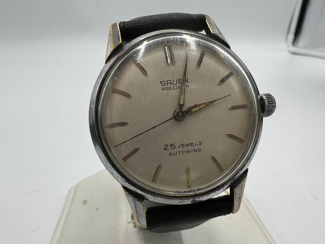 t988 Gruen Precision Silver Dial 25 Jewels Autowind