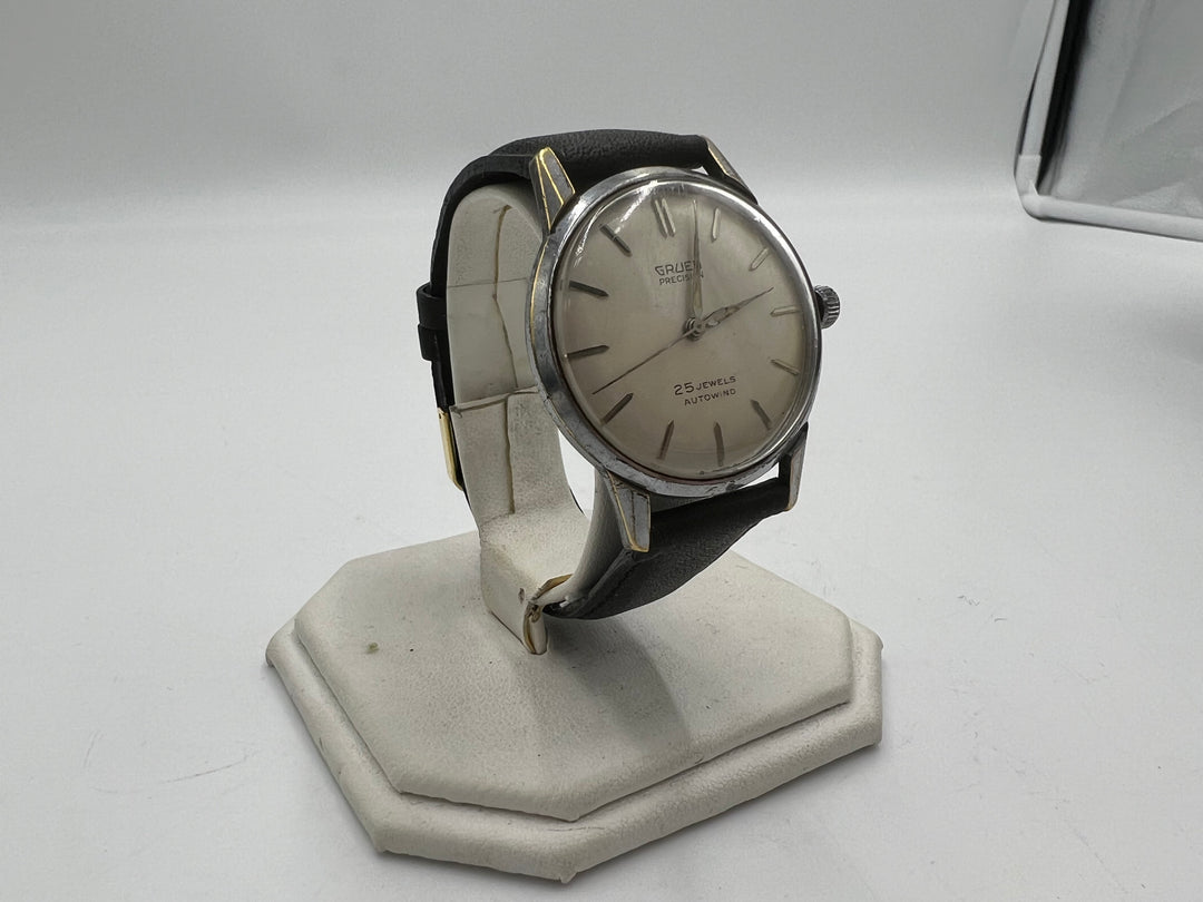 t988 Gruen Precision Silver Dial 25 Jewels Autowind