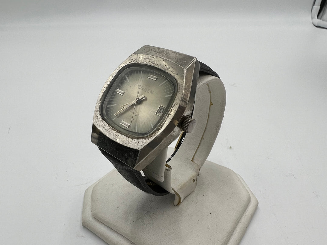 t991 Gruen Self Winding Gray Dial 17 Jewel Wrist Watch