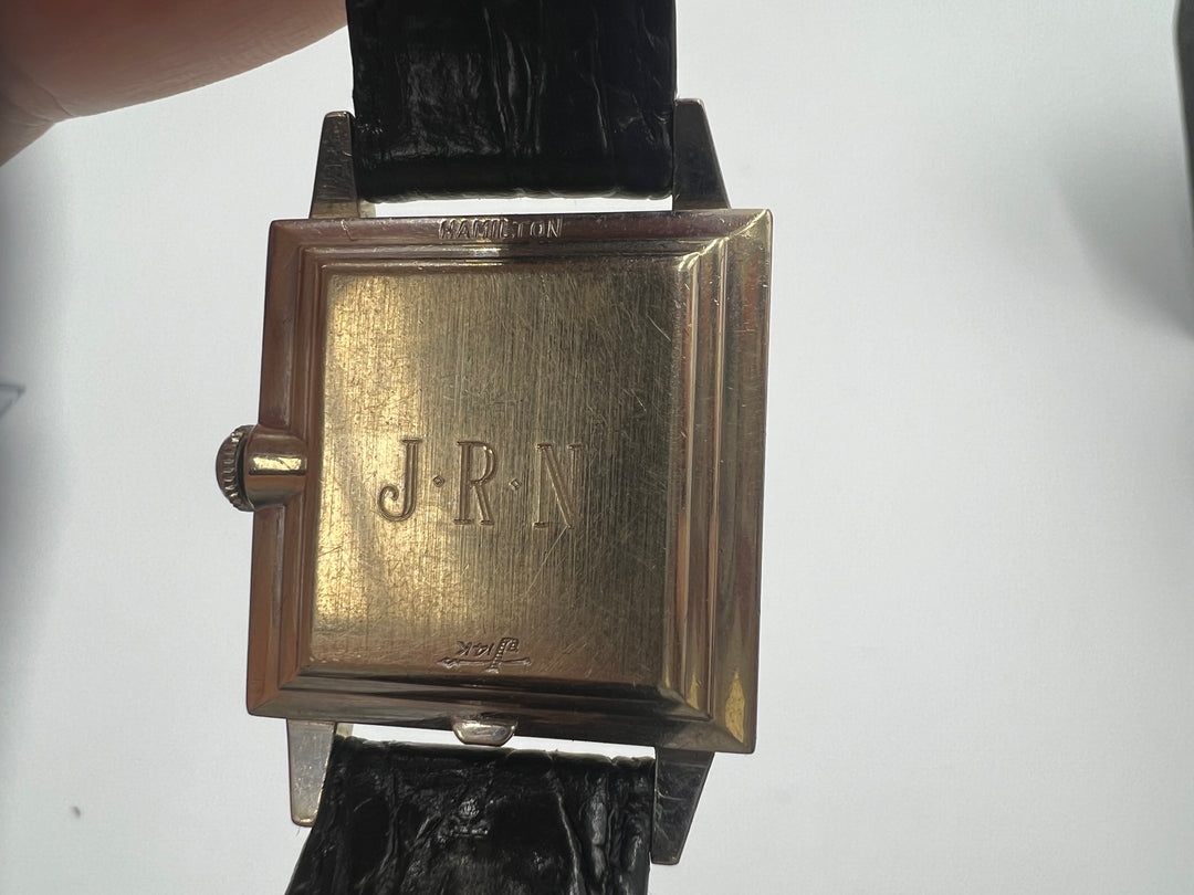 u016 Hamilton 1940s 14k Gold Manual Wind Wrist Watch