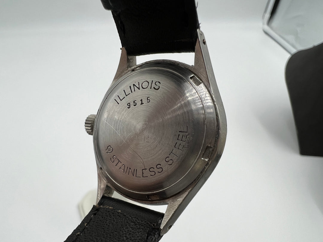 u030 Illinois 1950s Automatic Incabloc Stainless Steel Watch