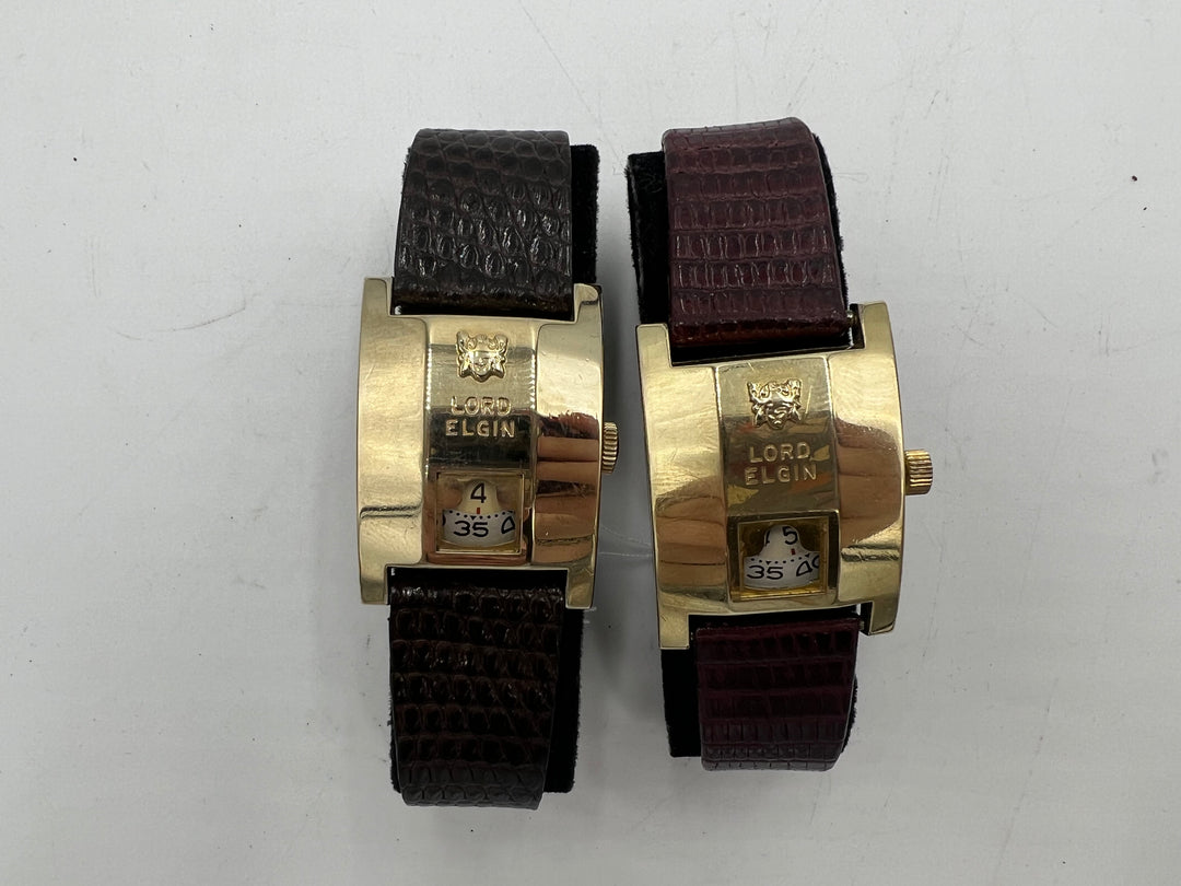 u035 Lord Elgin 1950s "Elvis" 14k GF 21 J Jump Hour