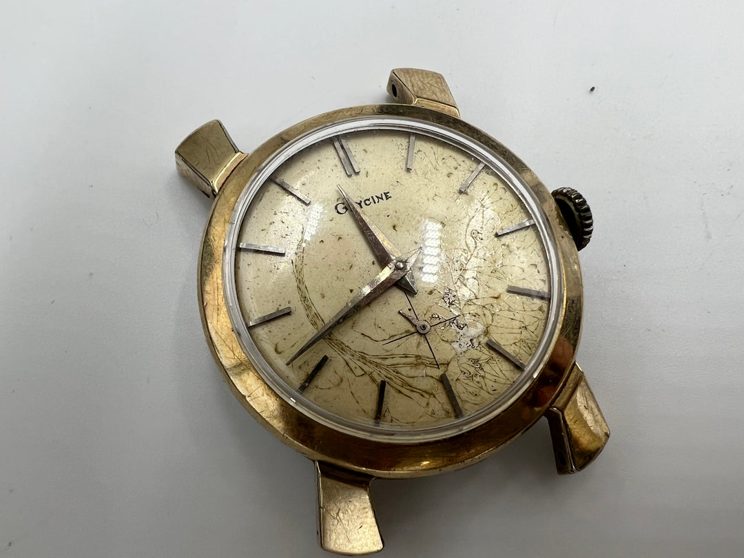 u068 Glycine 10k Gold Plated Manual Winding Wrist Watch