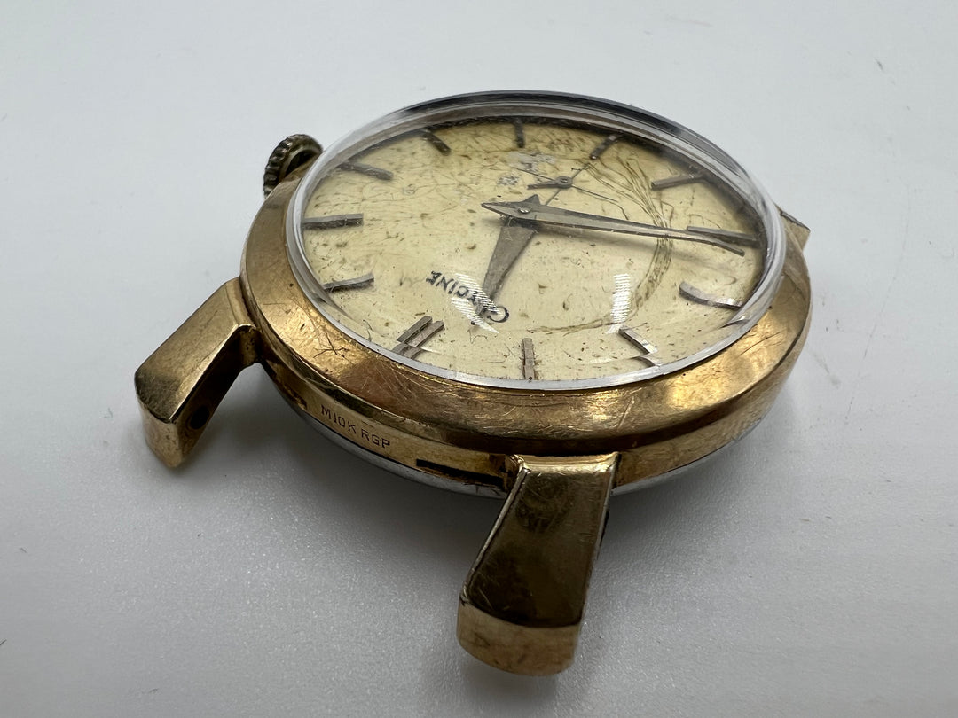 u068 Glycine 10k Gold Plated Manual Winding Wrist Watch