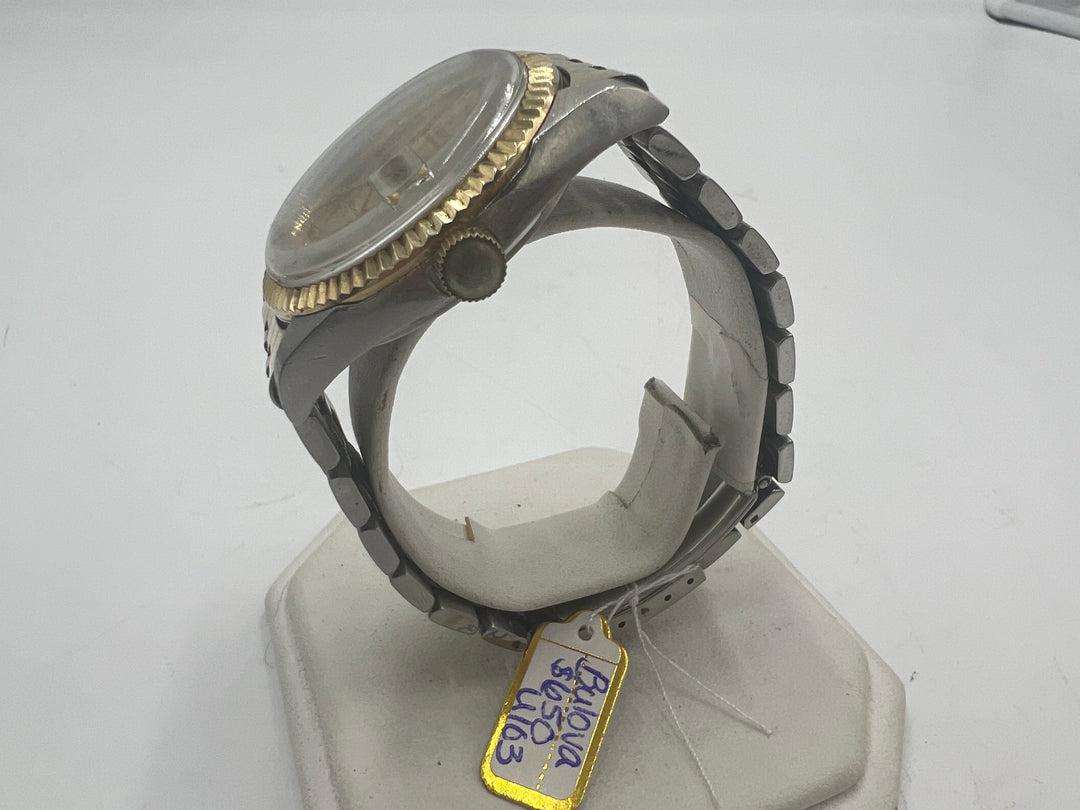 u103 Bulova Oceanographer 333 10k Gold Bezel Automatic