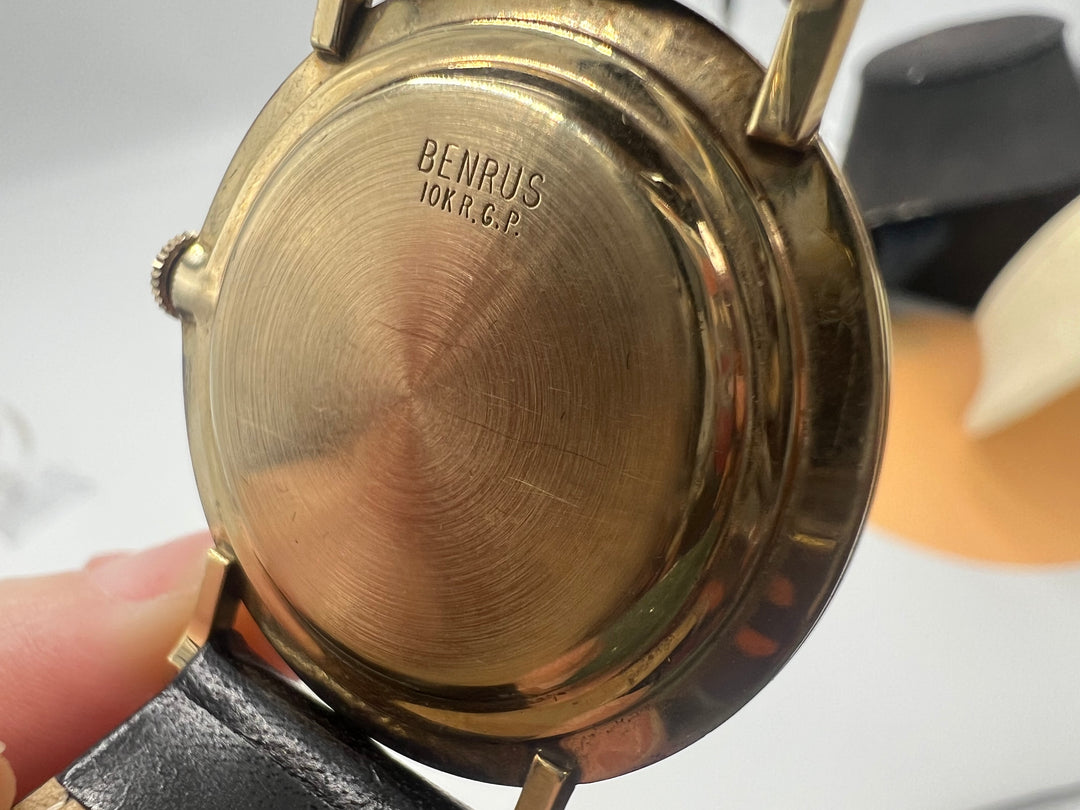 u115 Benrus "Bow Tie" 10k Rolled Gold Plated Manual Wind