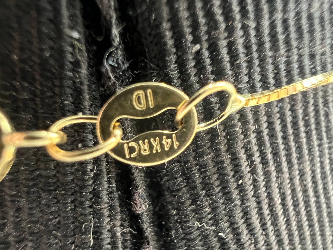 u122 Lovely Ladies Vintage 14kt Gold Pearl Pendant 16" Box Chain