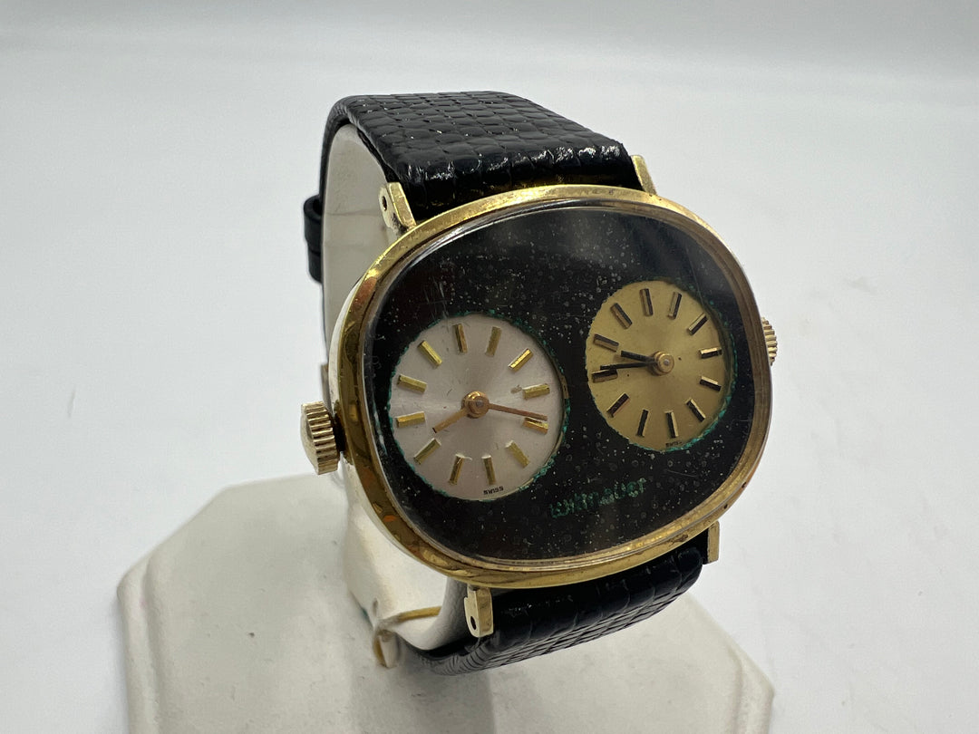 u144 Wittnauer Dual Time Manual Wind Wrist Watch