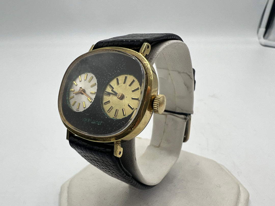 u144 Wittnauer Dual Time Manual Wind Wrist Watch