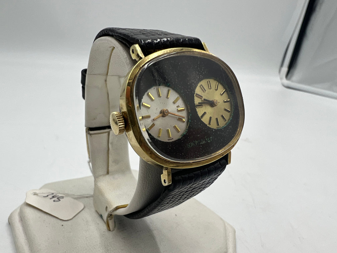 u144 Wittnauer Dual Time Manual Wind Wrist Watch