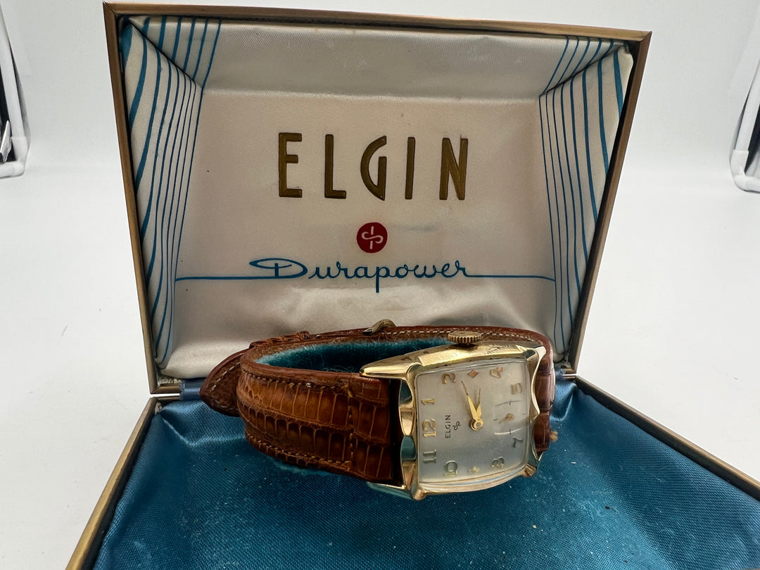 u179 Beautiful 1950s Elgin 10k Gold Plated Manual Wind Watch
