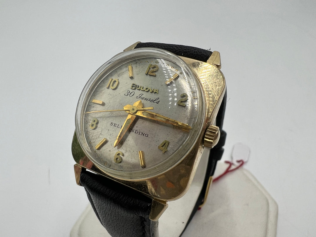 u194 Bulova 1950s Self Winding 30 J 10k Gold Plated Watch