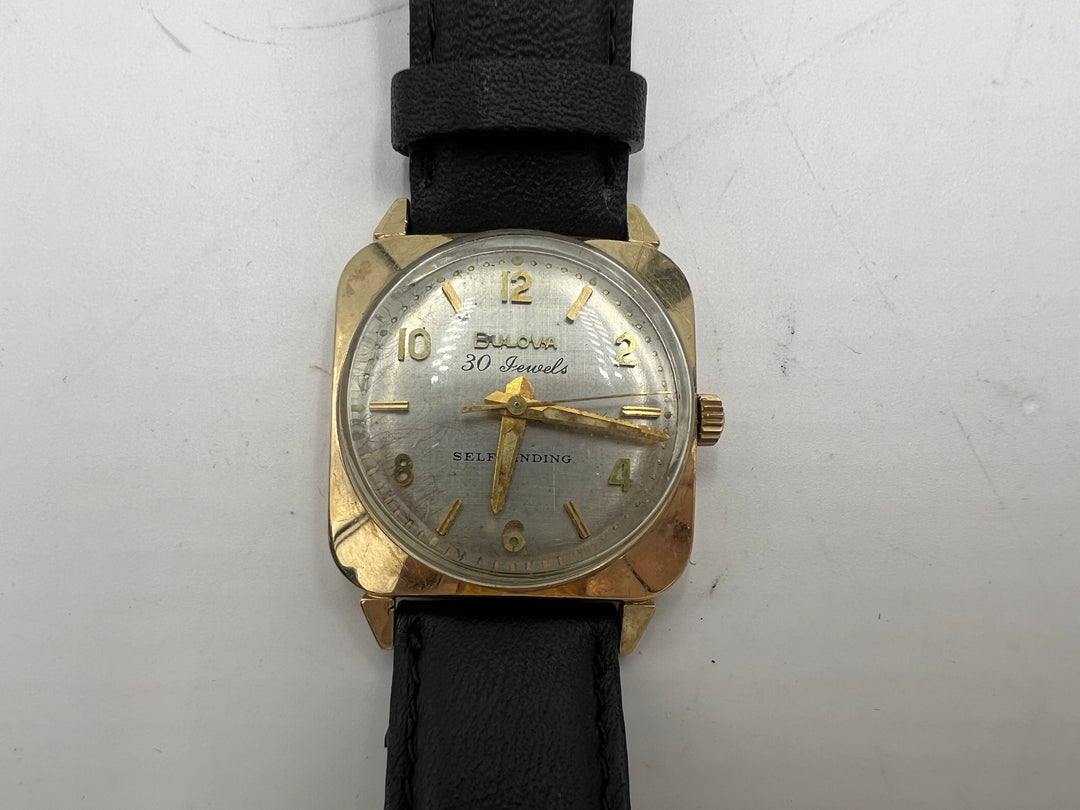 u194 Bulova 1950s Self Winding 30 J 10k Gold Plated Watch