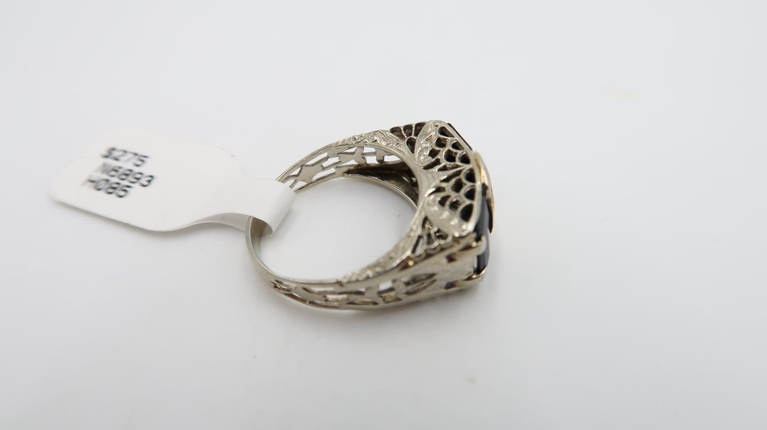 t527 14k Gold Eastern Star Ring Size 51/2,14k Filigree Ring