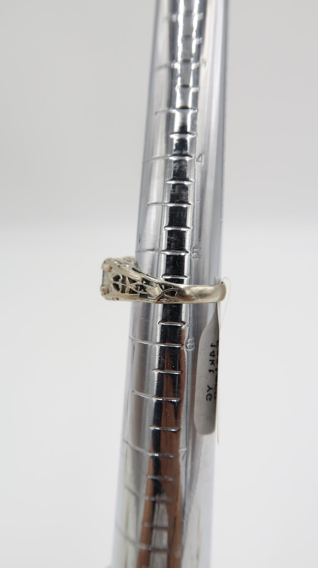 t527 14k Gold Eastern Star Ring Size 51/2,14k Filigree Ring