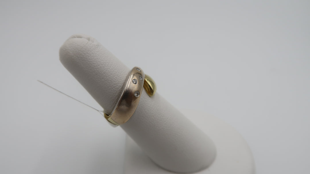 t528 14k White Yellow Gold By-pass Diamond Ring,14k Gold Ring