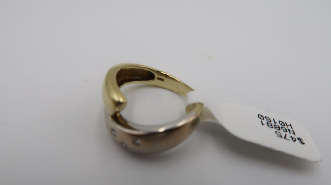 t528 14k White Yellow Gold By-pass Diamond Ring,14k Gold Ring