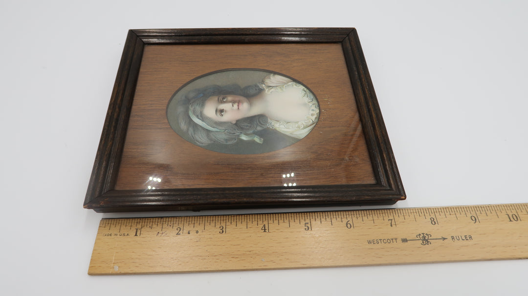t557 Antique 1800's Miniature mini original painting portrait Grafin Zofia Potocka