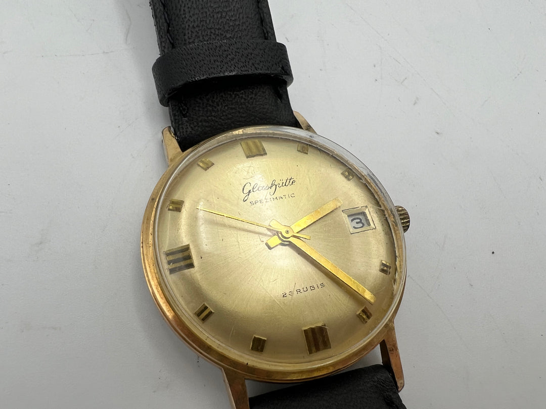 u226 Glashutte Spezimatic Date Gold Tone Wrist Watch