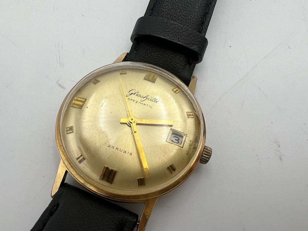 u226 Glashutte Spezimatic Date Gold Tone Wrist Watch