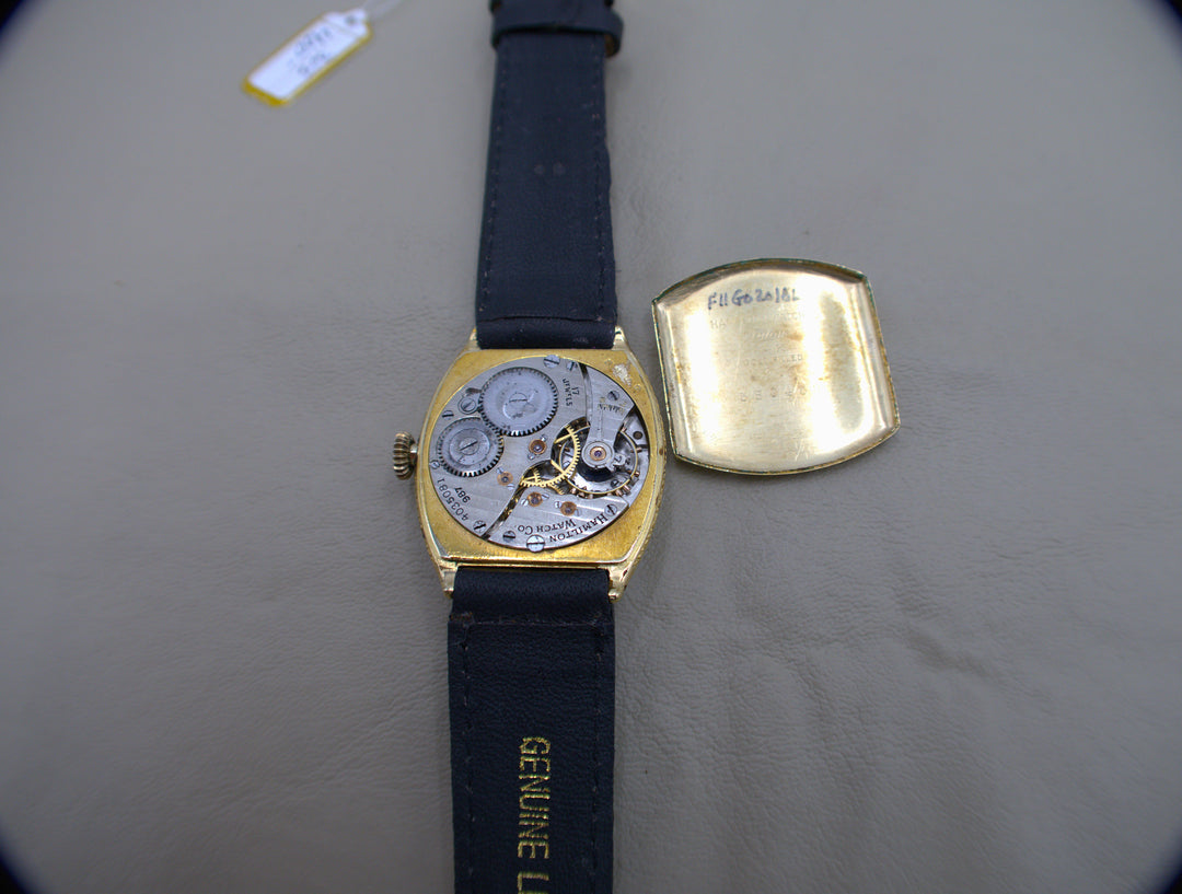 p477 Vintage Hamilton 1930's Men's Wrist Watch in 14k Gold Filled