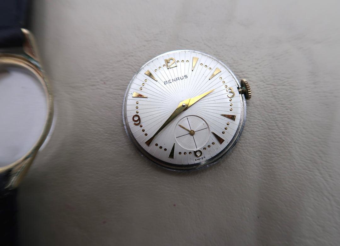 p479 Nice Vintage Benrus 1950's 17J Mechanical Wrist Watch