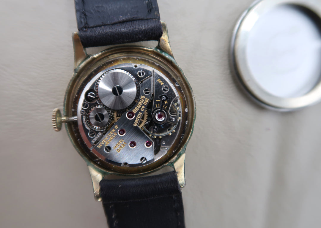 p479 Nice Vintage Benrus 1950's 17J Mechanical Wrist Watch