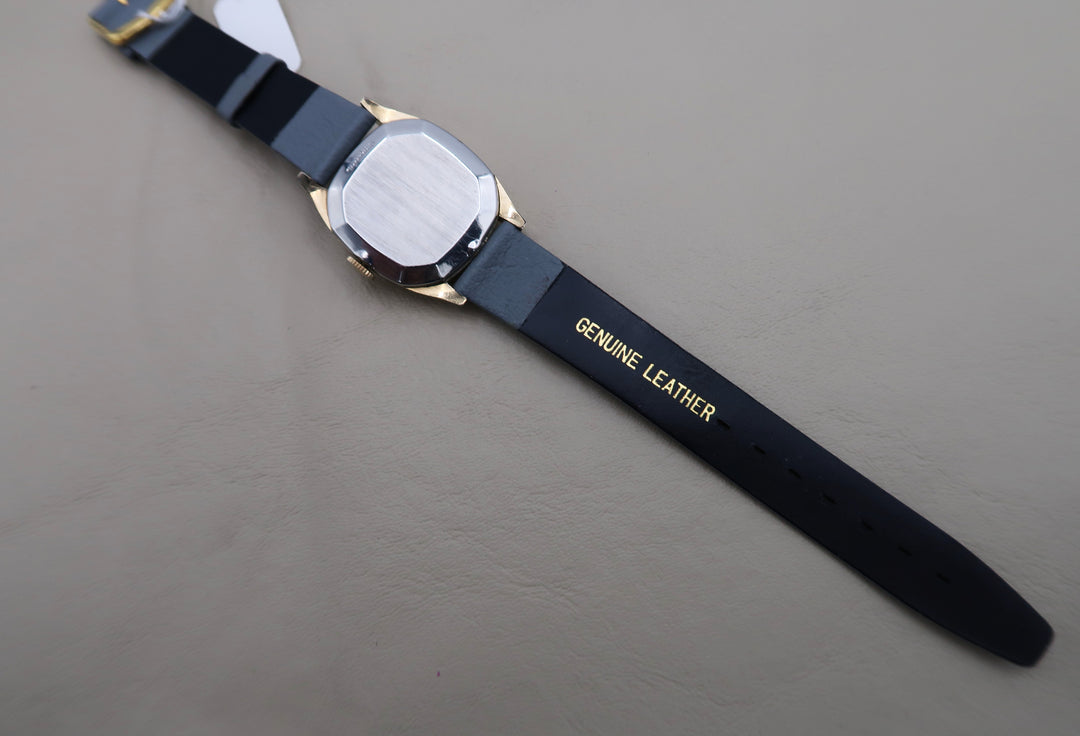 p481 Vintage 1950's John Alden Mechanical Watch in RGP Leather Band