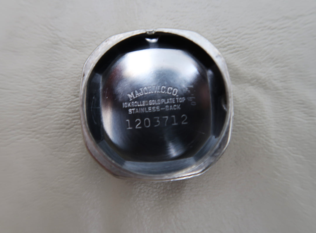 p481 Vintage 1950's John Alden Mechanical Watch in RGP Leather Band